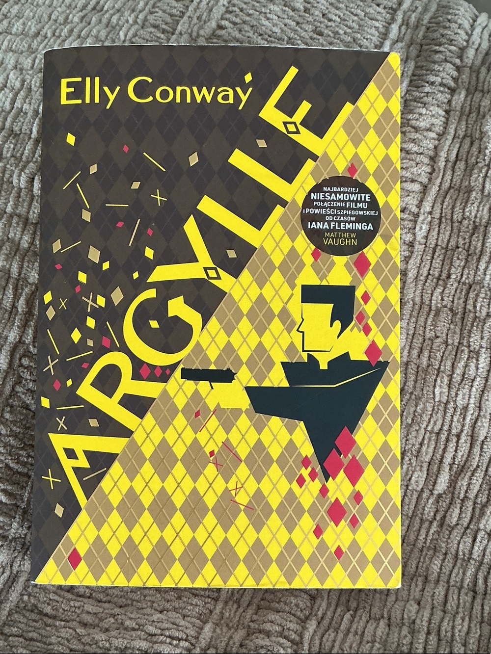 Elly Conway ARGYLL Yellow & Black Graphic Paperback